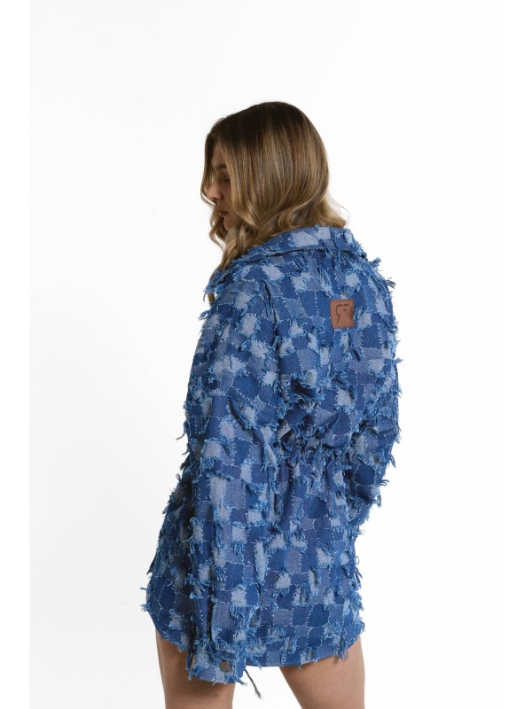 Koszulo sukienka denim patchwork