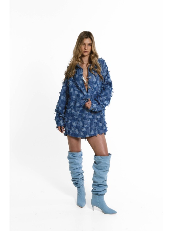 Koszulo sukienka denim patchwork