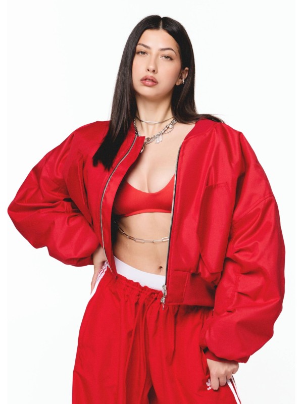 Krótka kurtka bomber cherry red
