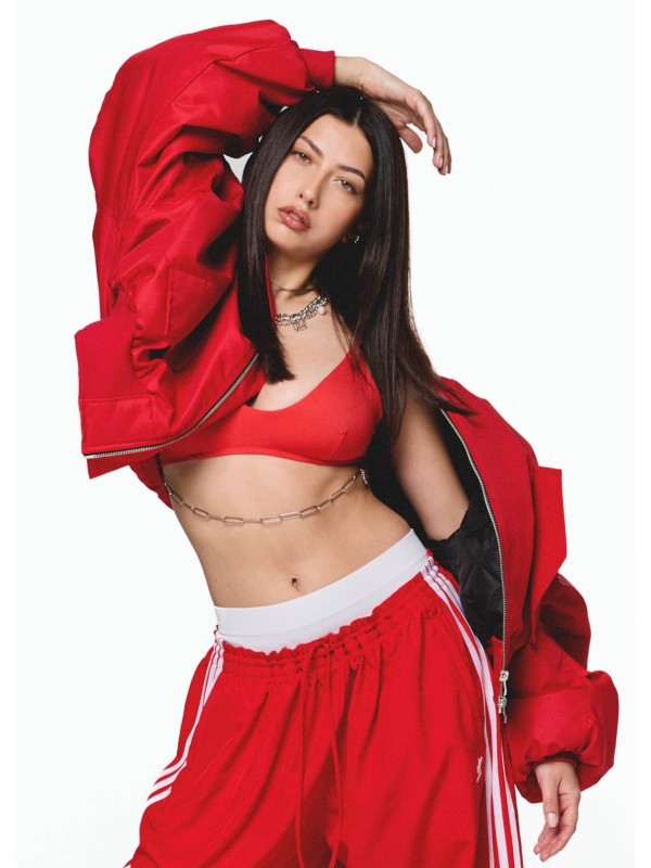 Krótka kurtka bomber cherry red