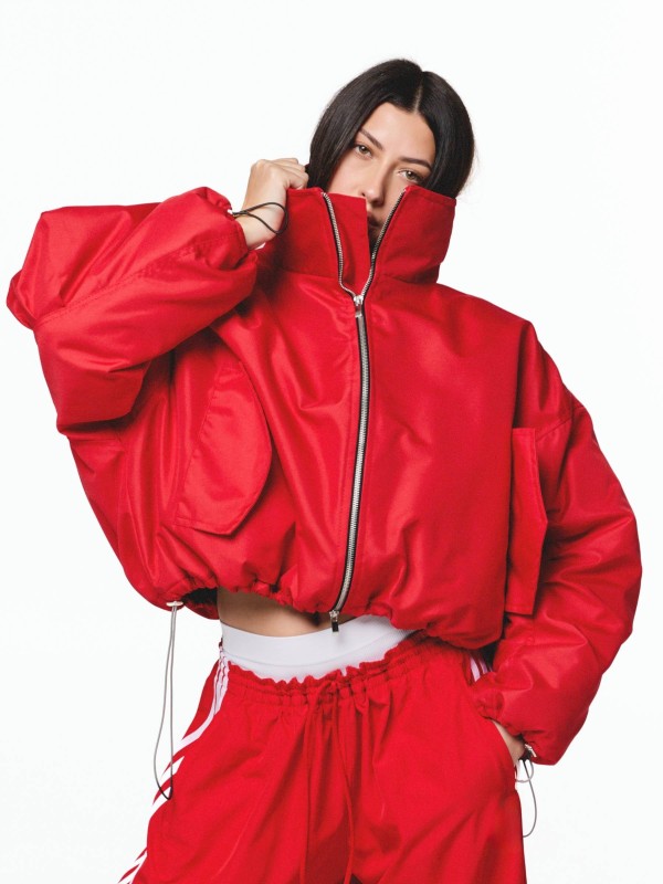 Krótka kurtka bomber cherry red