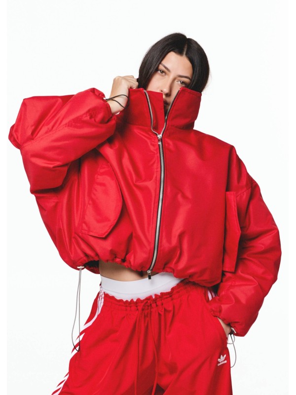 Krótka kurtka bomber cherry red