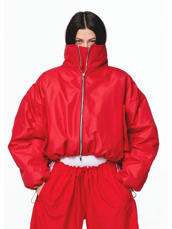 Krótka kurtka bomber cherry red
