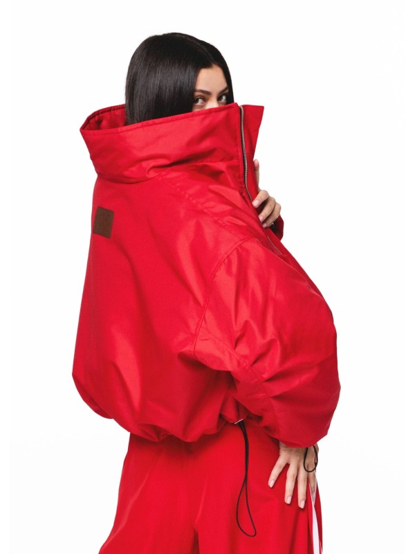 Krótka kurtka bomber cherry red