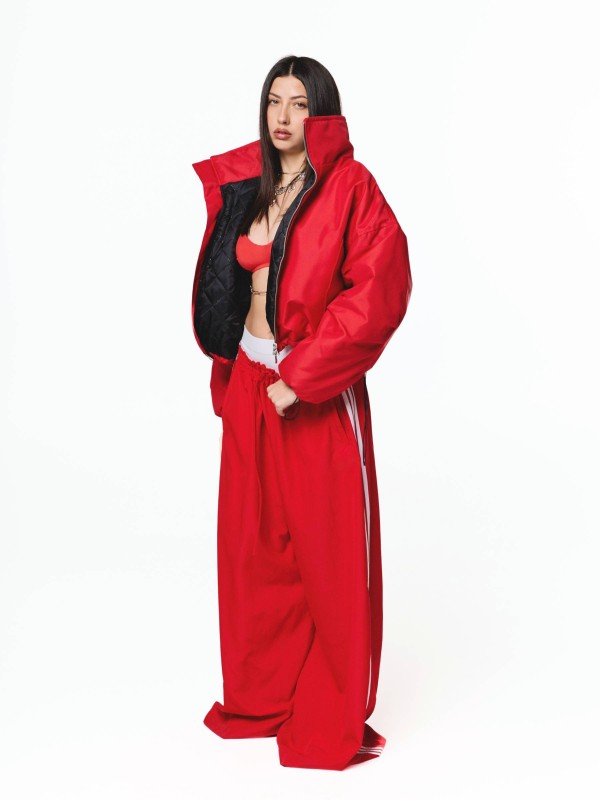 Krótka kurtka bomber cherry red