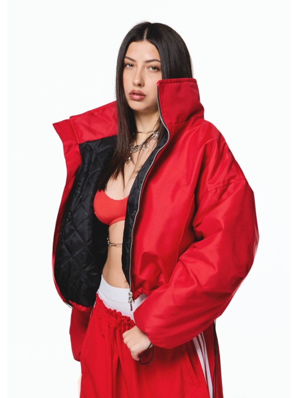 Krótka kurtka bomber cherry red