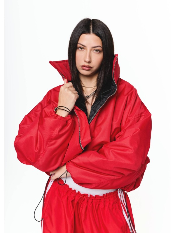 Krótka kurtka bomber cherry red