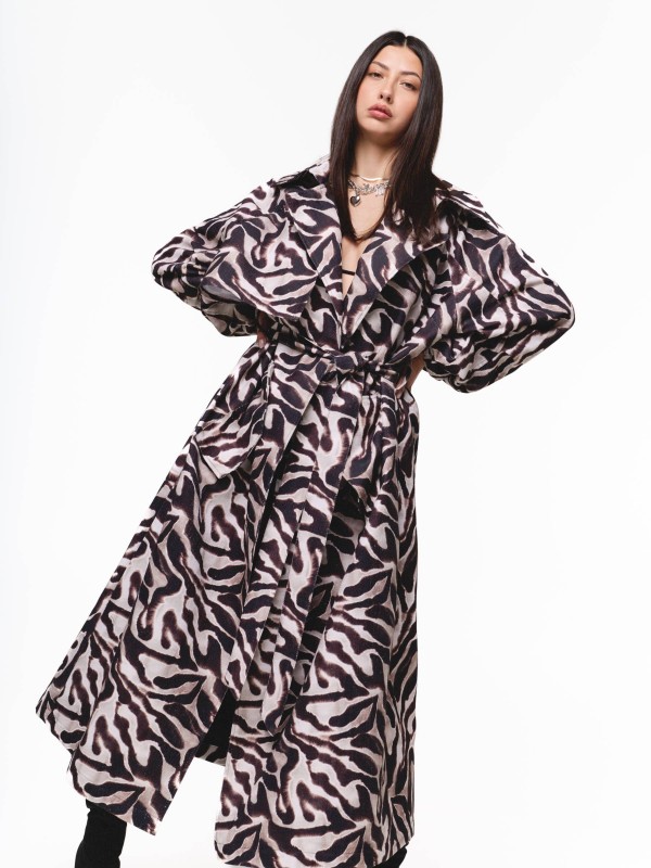 Maxi Zebra Trench Coat – Wild Edition 1.0