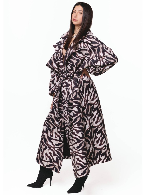 Maxi Zebra Trench Coat – Wild Edition 1.0