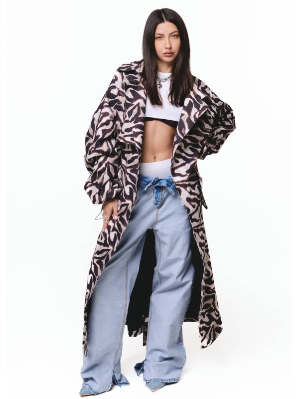 Maxi Zebra Trench Coat – Wild Edition 1.0