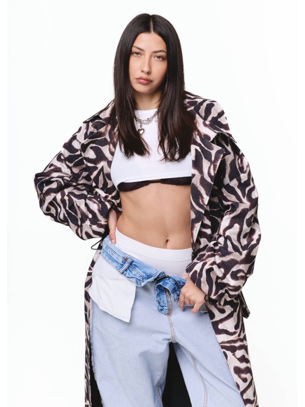 Maxi Zebra Trench Coat – Wild Edition 1.0