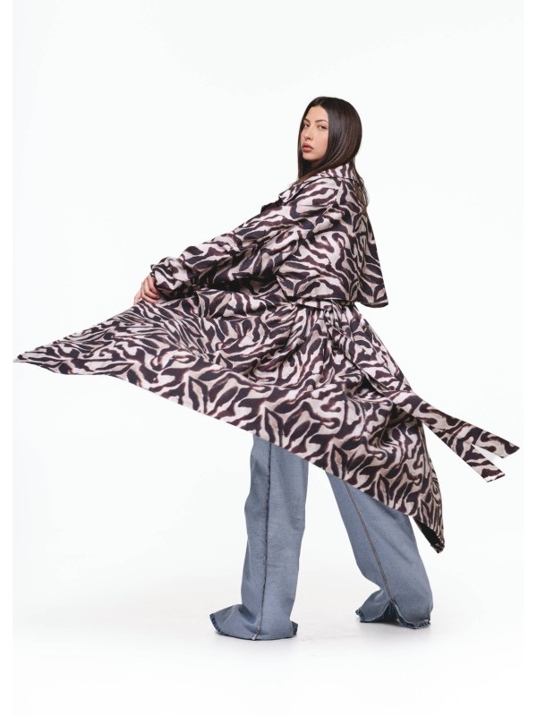 Maxi Zebra Trench Coat – Wild Edition 1.0