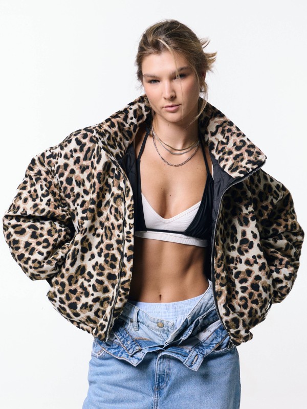 BOMBER LEOPARD HEAVY JACKET