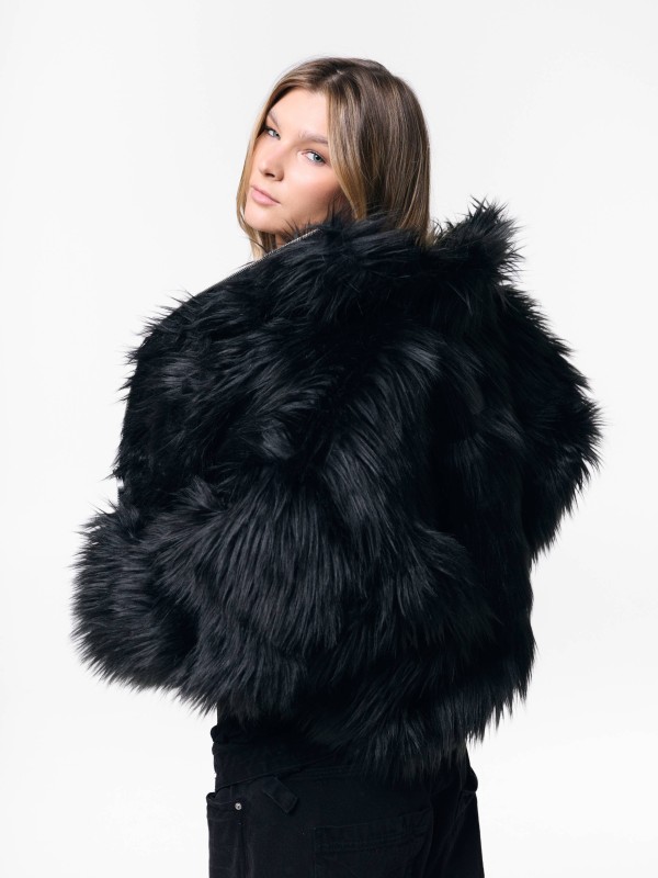 BLACK FAUX FUR(IOUS) JACKET