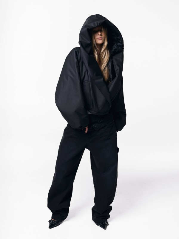 HOODSCAPE BLACK BOMBER JACKET