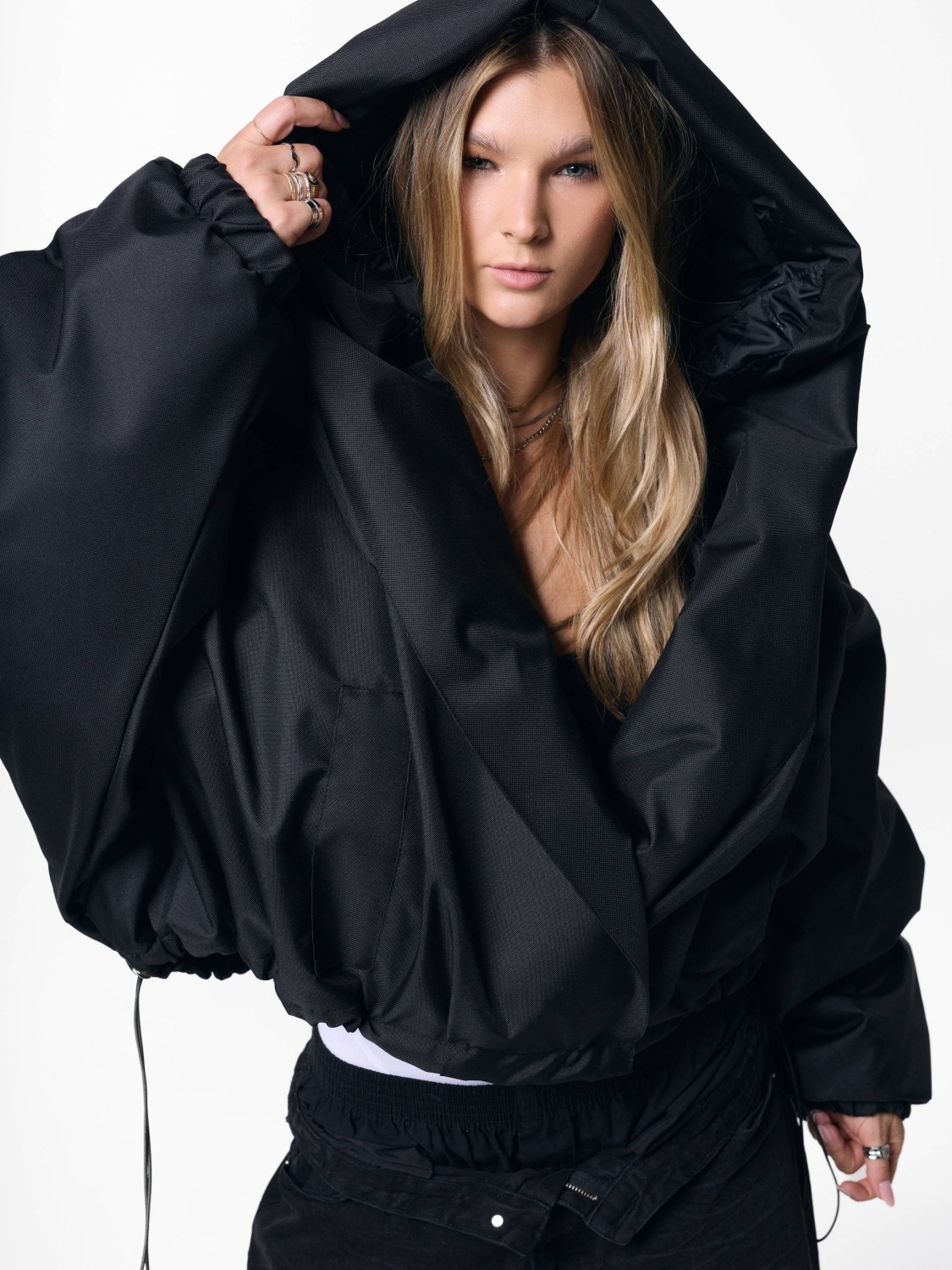 HOODSCAPE BLACK BOMBER JACKET