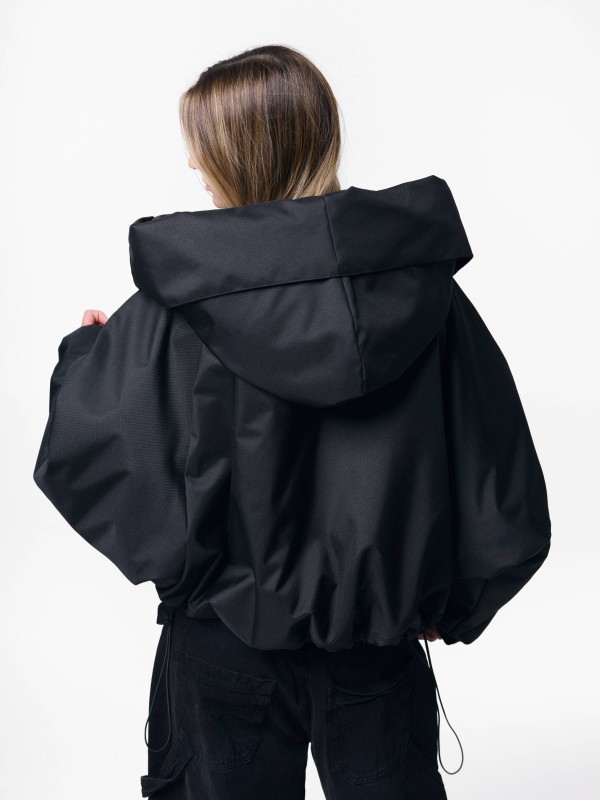 HOODSCAPE BLACK BOMBER JACKET