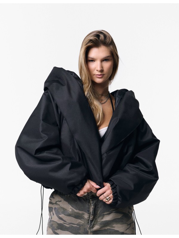 HOODSCAPE BLACK BOMBER JACKET