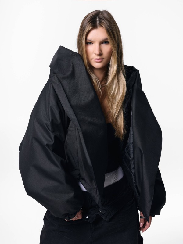 HOODSCAPE BLACK BOMBER JACKET