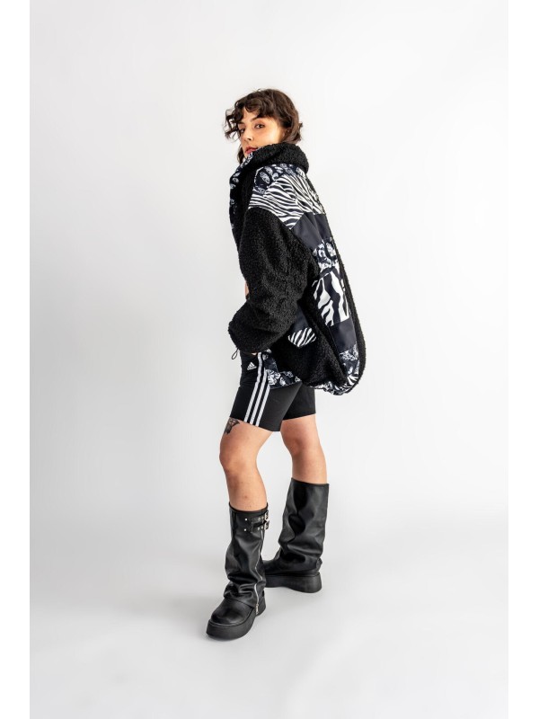BOMBER CZARNY MOTYLE ZEBRA