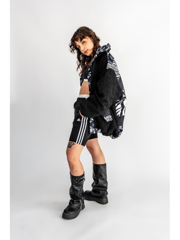 BOMBER CZARNY MOTYLE ZEBRA