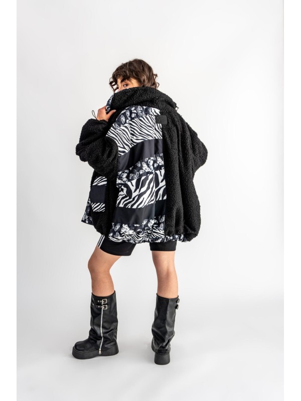 BOMBER CZARNY MOTYLE ZEBRA