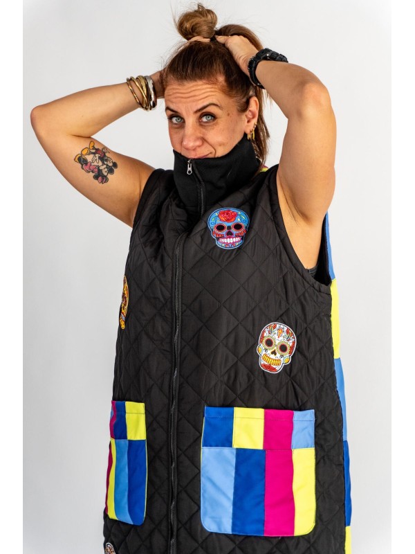 KAMIZELKA PATCHWORK CZASZKI