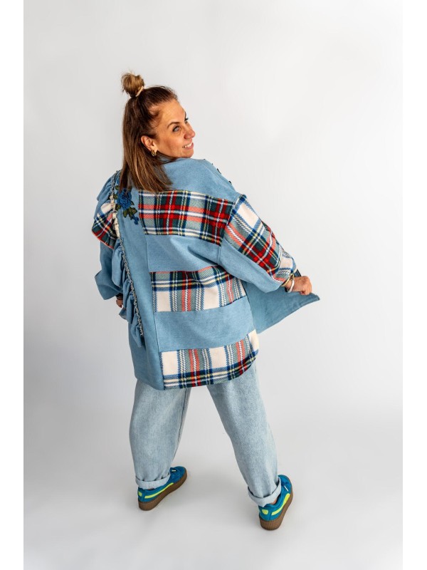 KURTKA KOSZULOWA JEANS FALBANA KRATA
