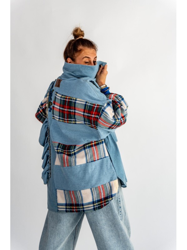 KURTKA KOSZULOWA JEANS FALBANA KRATA