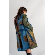 PŁASZCZ TRENCZ JEANS PATCHWORK KHAKI