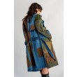 PŁASZCZ TRENCZ JEANS PATCHWORK KHAKI