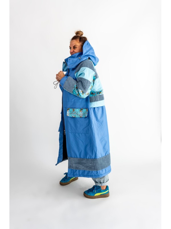 PARKA HOODIE LONGLINE BABY BLUE