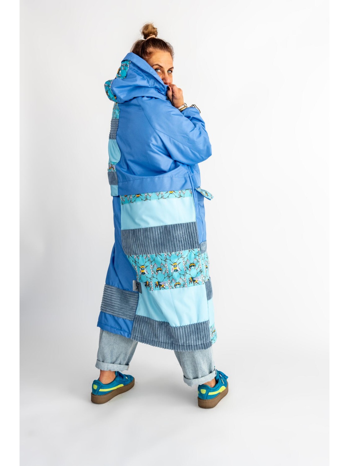 PARKA HOODIE LONGLINE BABY BLUE