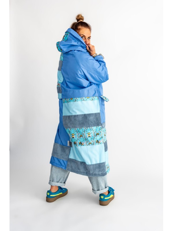 PARKA HOODIE LONGLINE BABY BLUE