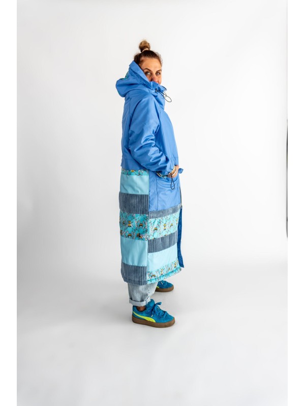 PARKA HOODIE LONGLINE BABY BLUE