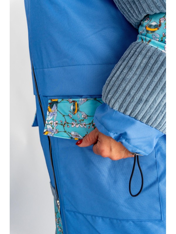 PARKA HOODIE LONGLINE BABY BLUE