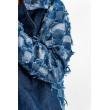 PŁASZCZ JEANS PATCHWORK NIEBIESKI
