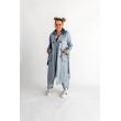 PŁASZCZ TRENCH NIEBIESKI PATCHWORK DENIM