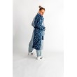 PŁASZCZ TRENCH NIEBIESKI PATCHWORK DENIM