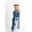 PŁASZCZ TRENCH NIEBIESKI PATCHWORK DENIM