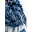 PŁASZCZ TRENCH NIEBIESKI PATCHWORK DENIM