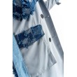 PŁASZCZ TRENCH NIEBIESKI PATCHWORK DENIM