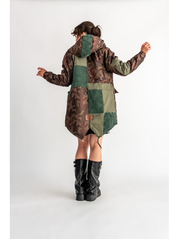 PARKA CAMO KIESZENIE KHAKI DENIM