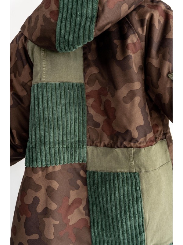 PARKA CAMO KIESZENIE KHAKI DENIM
