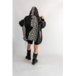 BOMBER HOODIE CZARNA ŁATY WEŁNA