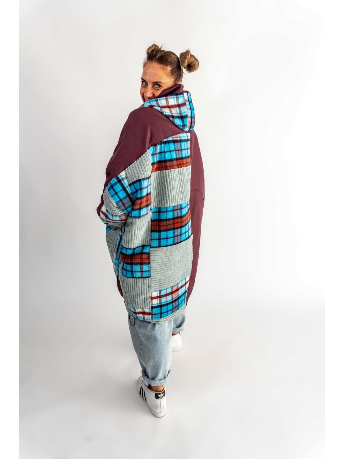 PŁASZCZ HOODIE BURGUND KRATA