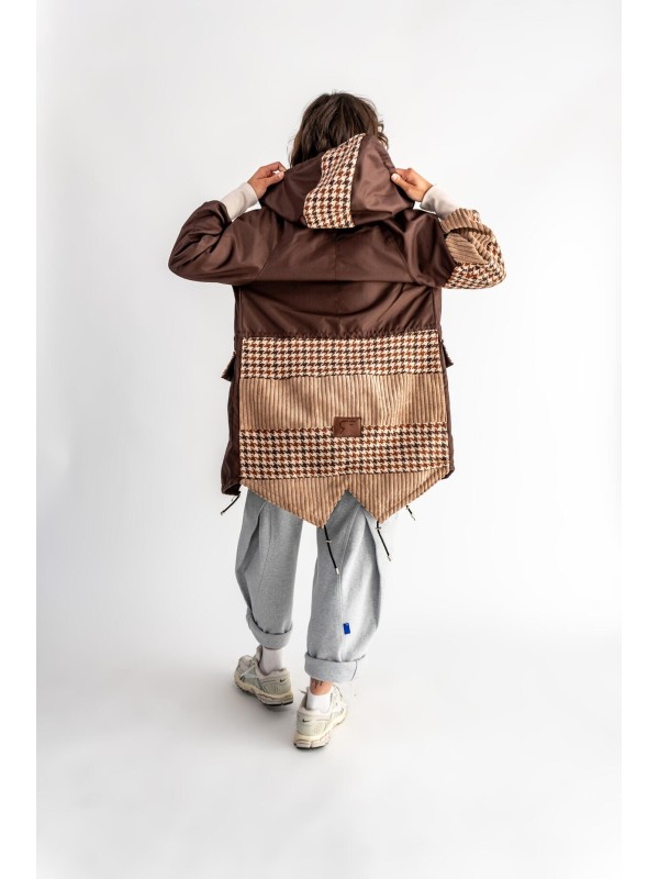 PARKA BRĄZ PEPITKA