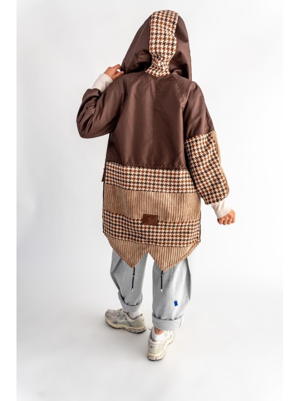 PARKA BRĄZ PEPITKA